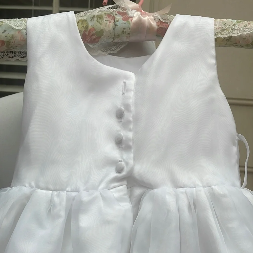 David's Bridal White Flower Girl Dress Size 2T - Picture 6 of 15